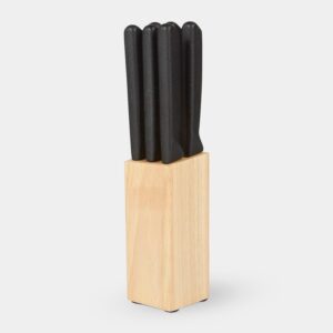 Set De Cuchillos Corvi De Acero / Madera Caucho / Plástico Hogar - Promo