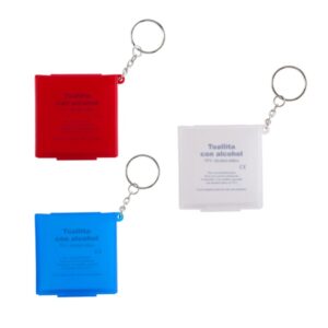 Llavero Con Pads De Alcohol De Plástico Bienestar - Promo